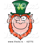 Vector of a Happy St. Paddy's Day Cartoon Leprechaun Winking and Smiling by Zooco