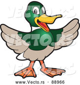 Vector of a Happy Welcoming Duck School Mascot by Toons4Biz