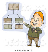 Vector of a Happy White Businessman Discussing a Chart by BNP Design Studio