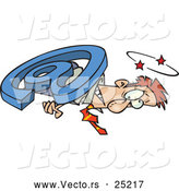 Vector of a Huge Cartoon Email at Symbol Squishing Businessman on the Ground by Toonaday
