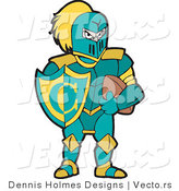 Vector of a Knight with Football and Shield by Dennis Holmes Designs