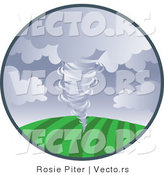 Vector of a Large Tornado Sweeping Across Farm Land by Rosie Piter