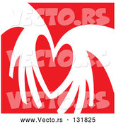 Vector of a Love Heart over a Red Background Clipart Illustration by Andy Nortnik