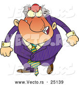 Vector of a Mad Cartoon Businessman Gritting His Teeth While Turing Bright Red by Toonaday
