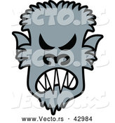 Vector of a Mad Cartoon Halloween Werewolf by Zooco