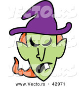 Vector of a Mad Cartoon Halloween Witch by Zooco