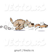 Vector of a Mean Cartoon Dog Chasing a Squirrel by Gnurf