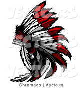 Vector of a Native American Feather Headdress by Chromaco
