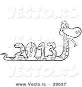 Vector of a Outlined 2013 Snake by Hit Toon