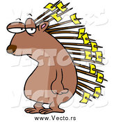 Vector of a Porcupine with Memos All over His Quills by Toonaday