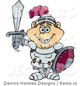 Vector of a Proud Knight with Sword, Shield, and Armor by Dennis Holmes Designs