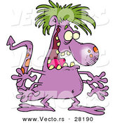 Vector of a Purple Cartoon Monster on Halloween by Toonaday