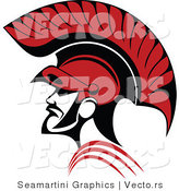Vector of a Red Roman Soldier and Helmet by Vector Tradition SM