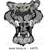 Vector of a Roaring Cartoon Black Panther Mascot by Chromaco
