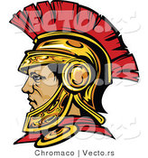 Vector of a Roman Centurion Warrior Wearing Spartan Helmet by Chromaco