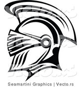 Vector of a Roman Soldier Profile - Black and White by Vector Tradition SM