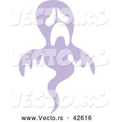 Vector of a Sad Purple Ghost Pouting While Floating up by Zooco