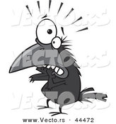 Vector of a Scared Cartoon Crow Biting Its Nails by Toonaday