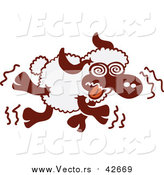 Vector of a Sheep Running with Crazy Eyes by Zooco