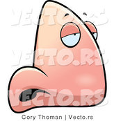 Vector of a Sick Cartoon Nose Character by Cory Thoman