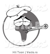 Vector of a Sick Earth - Black and White by Hit Toon