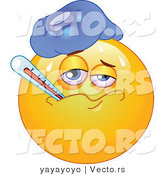 Vector of a Sick Smiley with a Fever by Yayayoyo