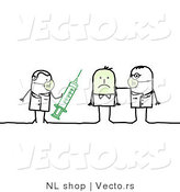 Vector of a Sick Stick Figure Getting Vaccinated by Medical Doctors by NL Shop