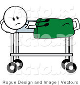 Vector of a Sick Stick Man Laying on Medical Gurney by Pams Clipart