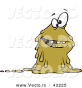 Vector of a Slimy Cartoon Green Monster Smiling by Toonaday