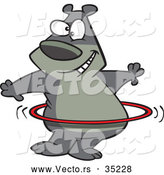 Vector of a Smiling Cartoon Bear Hula Hooping by Toonaday