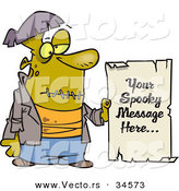 Vector of a Spooky Cartoon Frankenstein Sign for Halloween by Toonaday