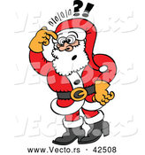 Vector of a Stressed Cartoon Santa Thinking While Scratching His Head by Zooco