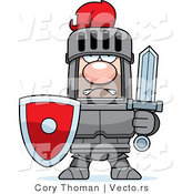 Vector of a Strong Red Armored Knight with Shield and Sword by Cory Thoman
