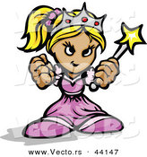 Vector of a Tough Cartoon Princess Holding up Fists and a Wand by Chromaco