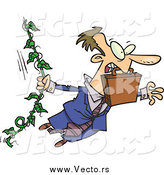 Vector of a White Businessman Swinging from a Vine like Tarzan by Toonaday
