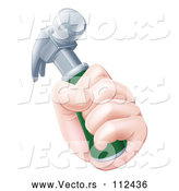 Vector of a White Hand Holding a Hammer by AtStockIllustration