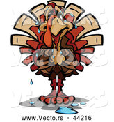 Vector of a Worried Cartoon Turkey Sweating by Chromaco