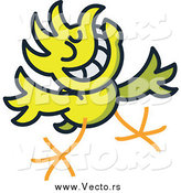 Vector of a Yellow Chicken Welcoming by Zooco