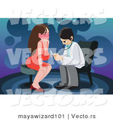 Vector of a Young Male Doctor Assisting Pretty Sick Woman by Mayawizard101