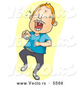 Vector of a Young Man Laughing While Pointing - Cartoon Style by BNP Design Studio