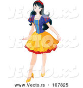 Vector of a Young Princess Snow White Posing by Pushkin
