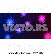 Vector of Abstract Banner Design with Virus Cells Depicting Covid 19 Pandemic by KJ Pargeter