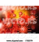 Vector of Abstract Virus Cells on a World Map Background by KJ Pargeter