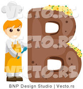 Vector of Alphabet Letter B with a Baker Boy by BNP Design Studio