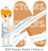 Vector of Alphabet Letter N with a Nurse Girl by BNP Design Studio