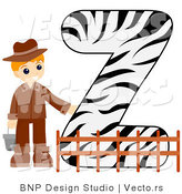 Vector of Alphabet Letter Z with a Zookeeper Boy by BNP Design Studio