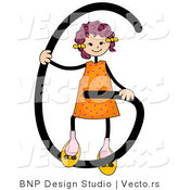 Vector of an Alphabet Letter G with a Stick Figure Girl by BNP Design Studio
