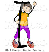 Vector of an Alphabet Letter I with a Stick Figure Boy by BNP Design Studio