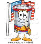 Vector of an American Cartoon Battery Mascot Pledging Allegiance by Mascot Junction