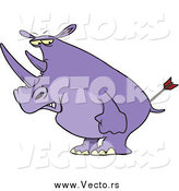 Vector of an Annoyed Cartoon Purple Rhino by Toonaday